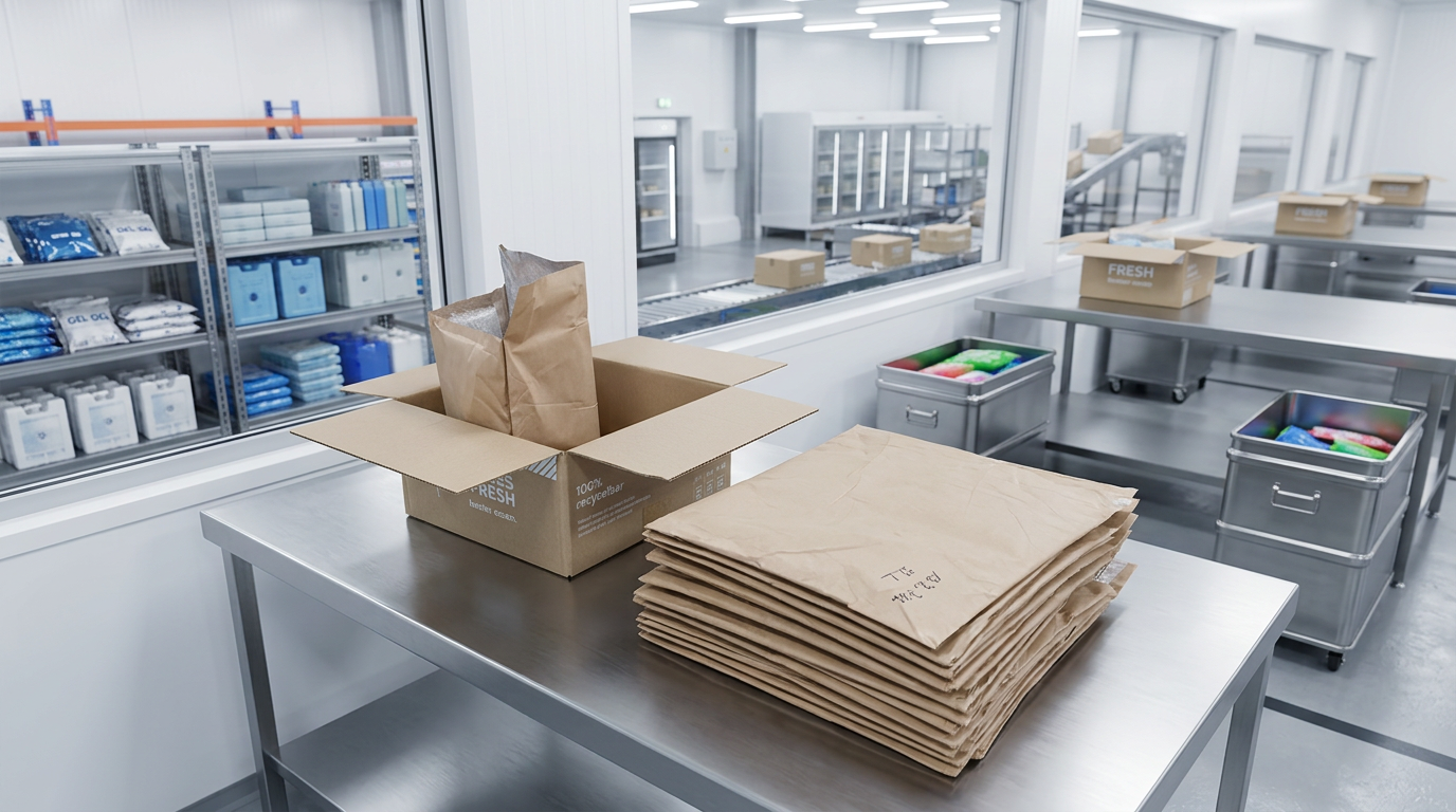 Temperaturgeführter Pharmaversand in einer Isoliertasche aus Recyclingpapier